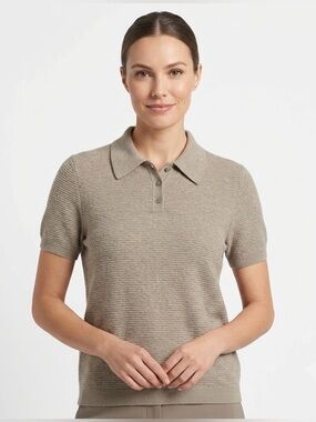 Christian Lacroix Short Sleeve Polo in Light Taupe